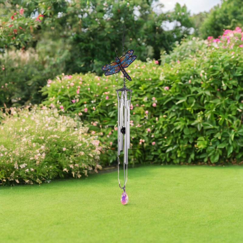 29" Long Dragonfly Silver Wind Chime