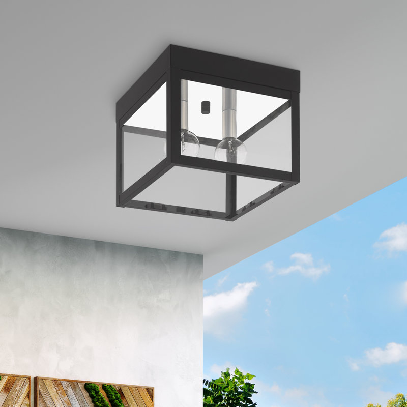 Plafonnier semi-encastré extérieur l 8 po Destina, Noir