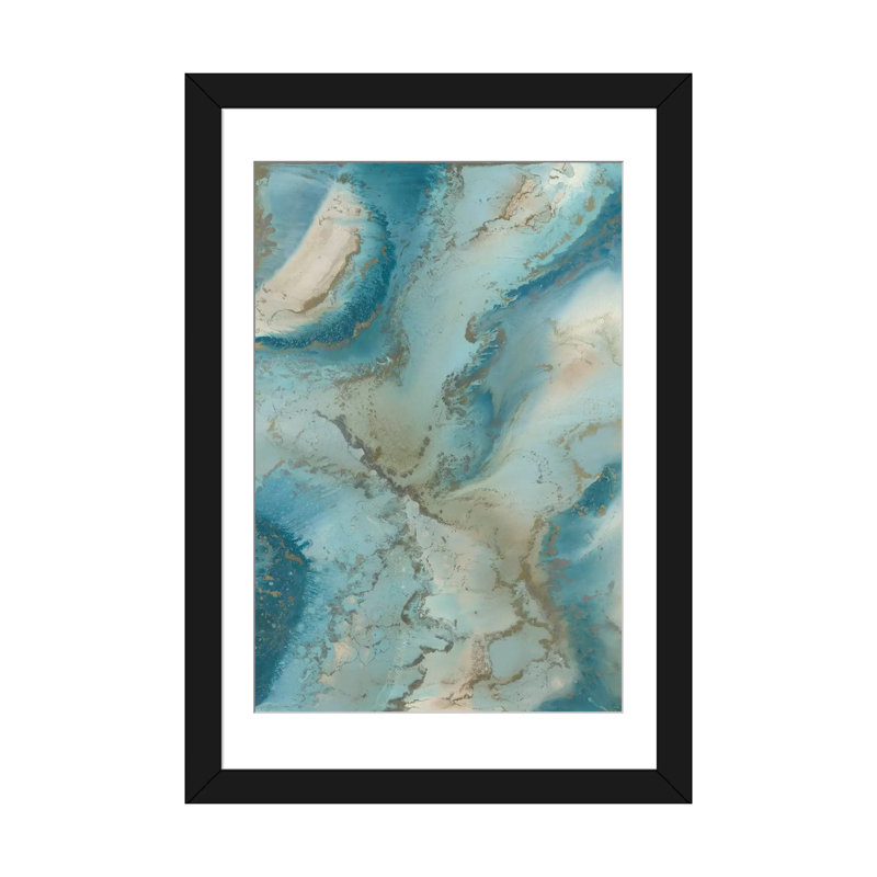 « Agate Inspired », reproduction d'art sur toile, Papier d'art encadré noir, Blanc, H 32 po x l 24 po x P 1 po