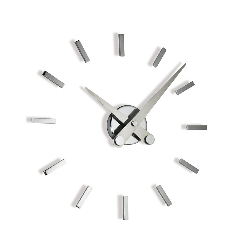Puntos Suspensivos Metal Analog Wall Clock, Chrome