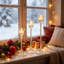 Décoration de Noël : Ensemble de trois bougies élégantes en résine et cristal avec effet intérieur, pour ajouter une touche de sophistication à tout décor.