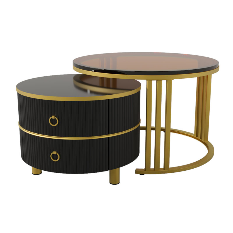Coffee Table with Storage, Black