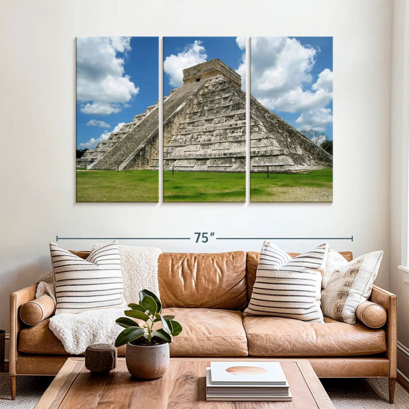 Ancien temple maya, H 42 po x l 65 po