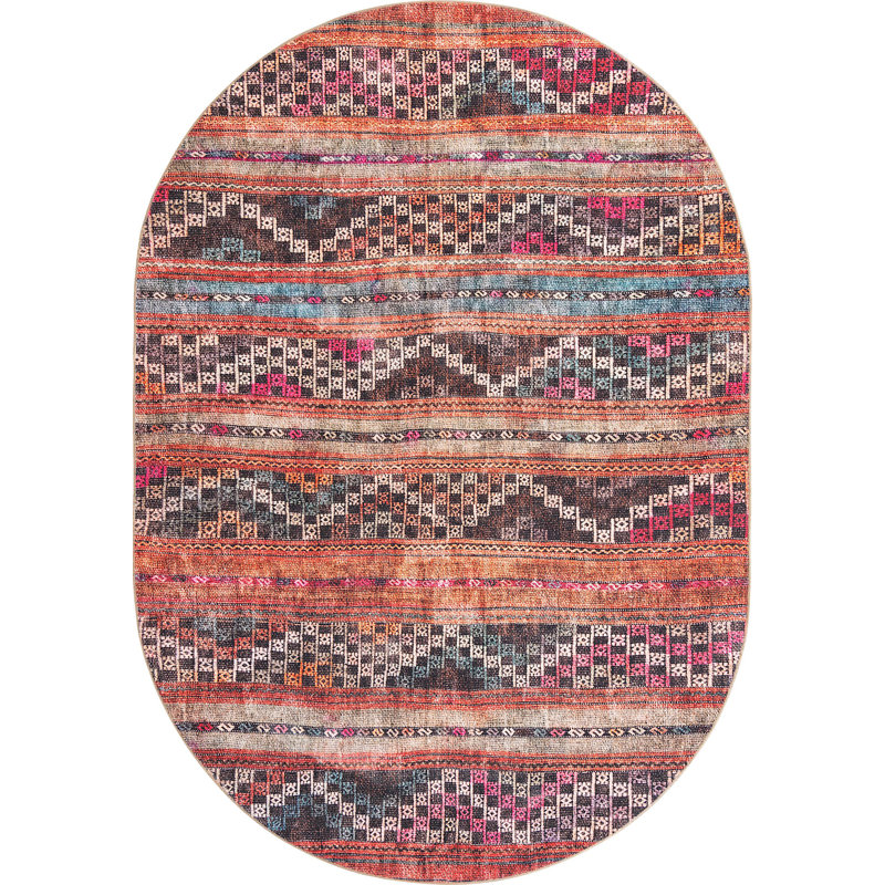Mauri Chenille Oriental Indoor Rug, Oval 7'6" x 10'6"