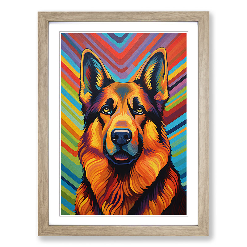 Single Picture Frame Print on Wood, 34cm H x 25cm W x 3cm D, Oak Framed