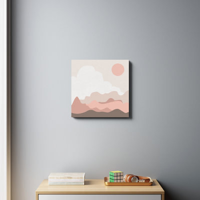 «Mountainous I Pink» par Sara Zieve Miller - peinture sur toile tendue