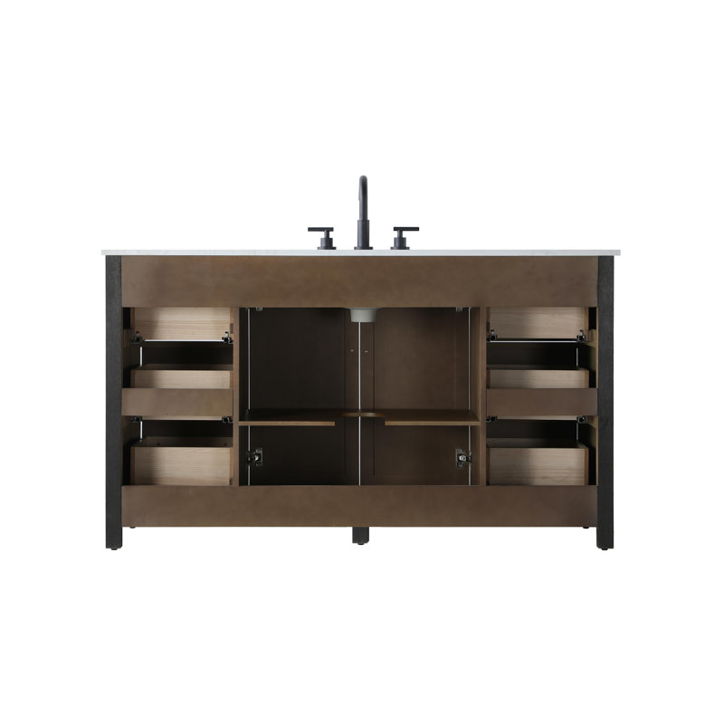 60 inch Single Bathroom Vanity, Chocolate Oak