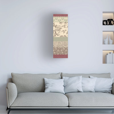 Art mural sur toile tendue - "Spring Rhapsody F" à panneau vertical de Gail Fraser pour décoration de salon, de chambre à coucher ou de bureau - 16 x 47