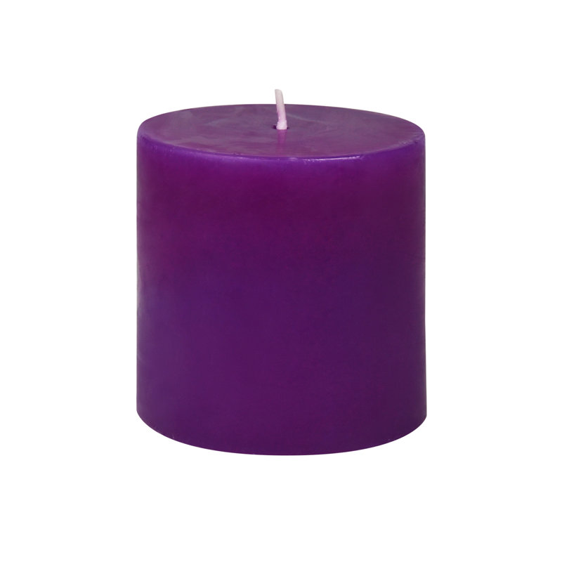 Bougie pilier sans parfum sans paraffine sans fumée, Hauteur de 3 po, diamètre de 3 po, Mauve, Ensemble de 12