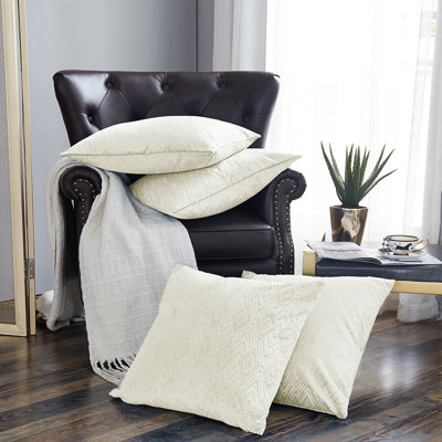 Housse de coussin carrée en velours ikat