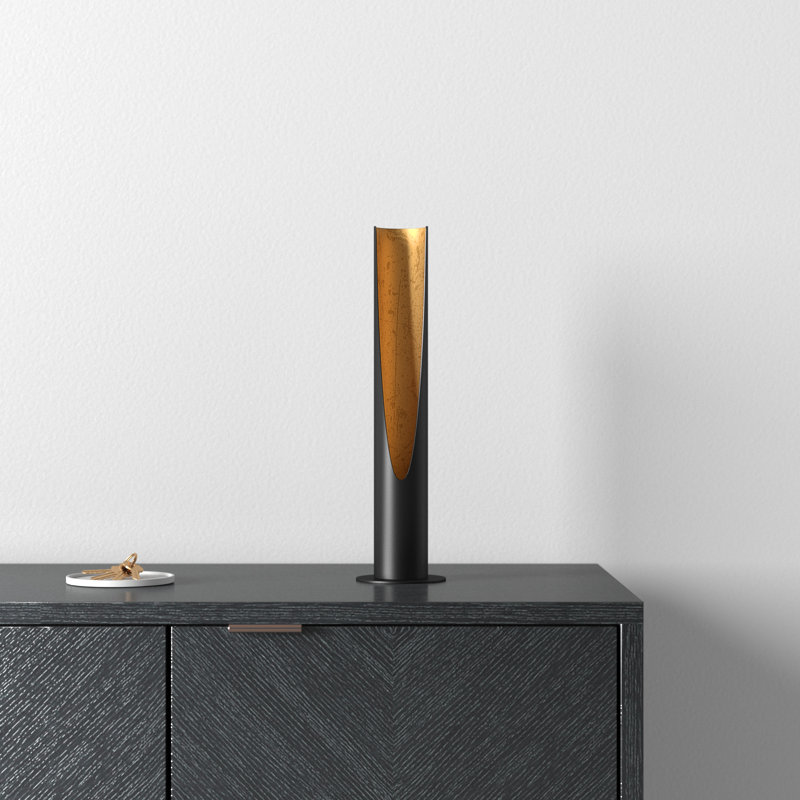 Axis Metal Torchiere Lamp, Black/Gold