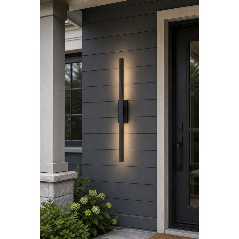 Chesnet-Outdoor Wall Mount, 36" H x 4.5" W x 2.75" D, Black
