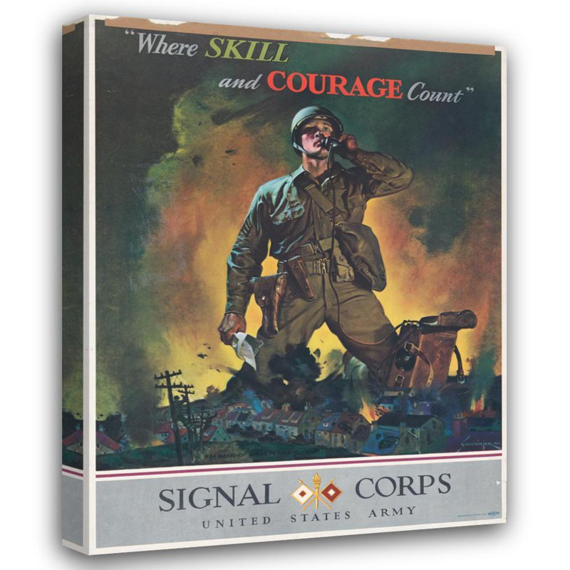 «Where Skill and Courage Count. Signal Corps, United States Army» par Jes Wilhelm Schlaikjer - Art mural sur toile tendue