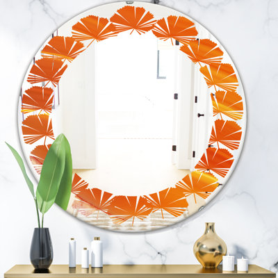 Miroir mural moderne sans cadre agate leaves in wave pattern