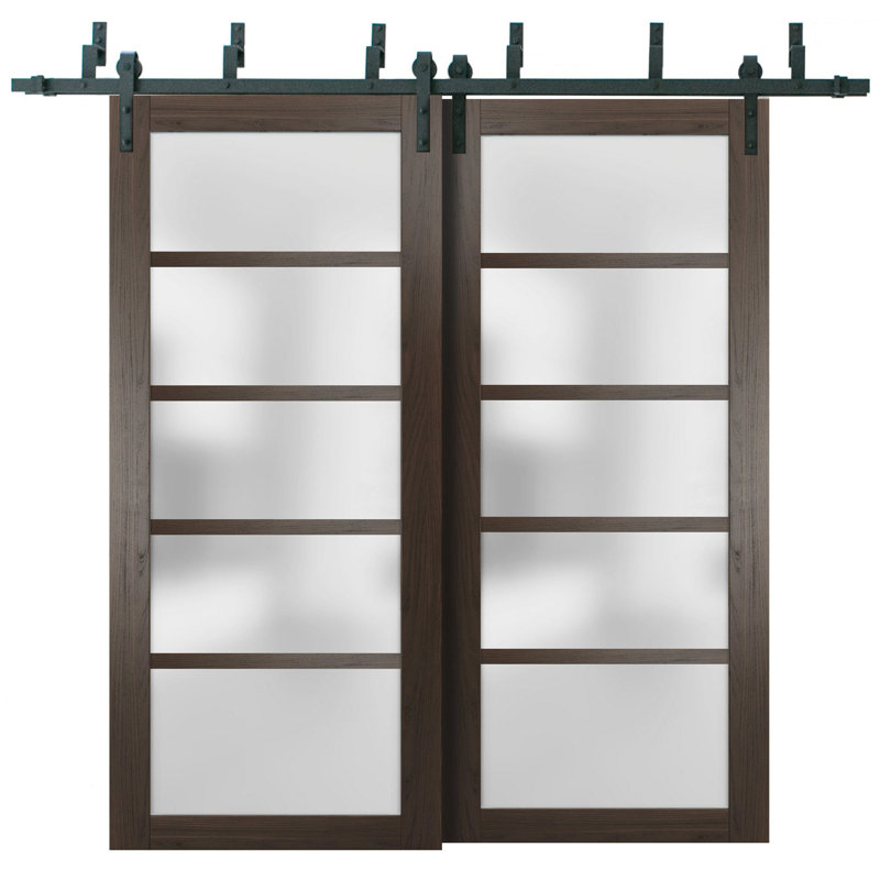 Portes coulissantes en bois givré Quadro, 79,5 po x 17 po