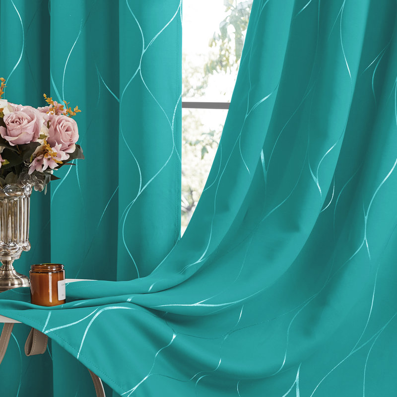 Panneaux de rideaux obscurcissants et isolants en polyester Kellda , Turquoise, L 42 po x L 72 po