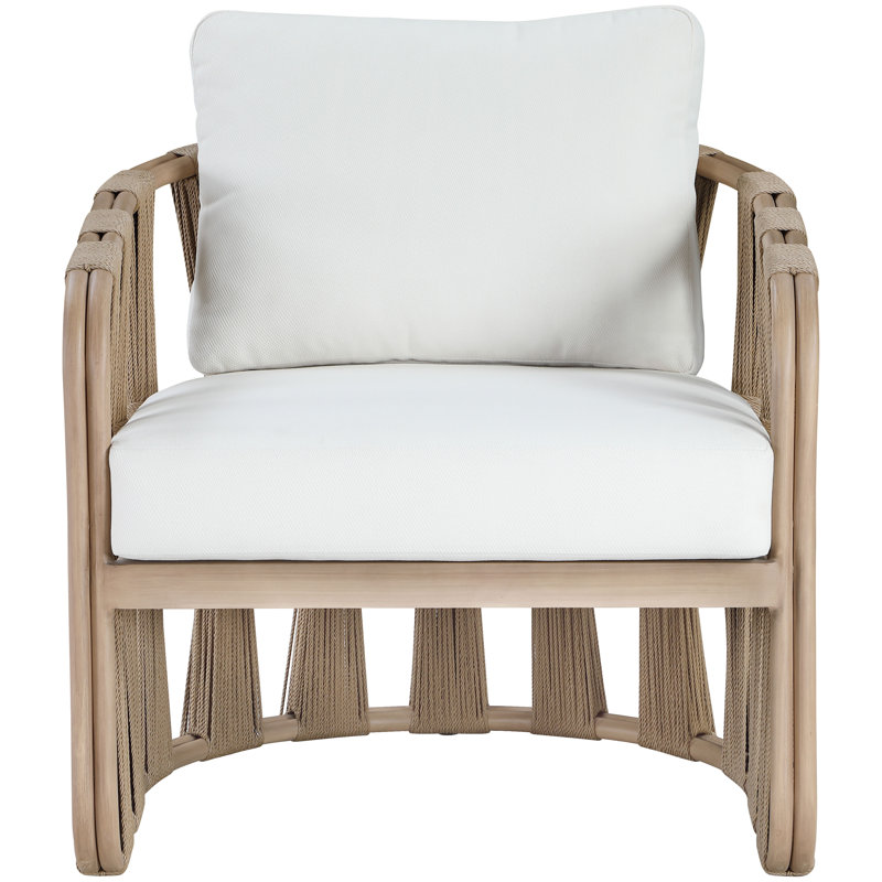 Chaise de patio en oléfine Hemera, Crème, crème