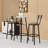 Round Bar Stool Set with Shelf and Upholstered Stools-81434661