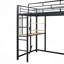Lit mezzanine double avec bureau, tablettes, prise de courant, lumière DEL et garde-robe-2105077018-2105077019
