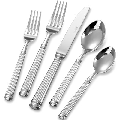 Premium Stainless Steel Flatware Set With Serving Utensils, Heavy Duty, Dishwasher Safe, Service For 8, Luxurious Design, Exquisite Craftsmanship