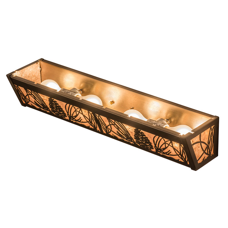 Rustic Lodge 4 - Light Bath Bar, Antique Copper, Silver