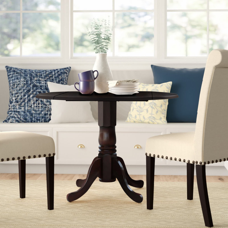 Philipston Extendable Round Solid Wood Dining Table, Rich Mocha, Rich Mocha