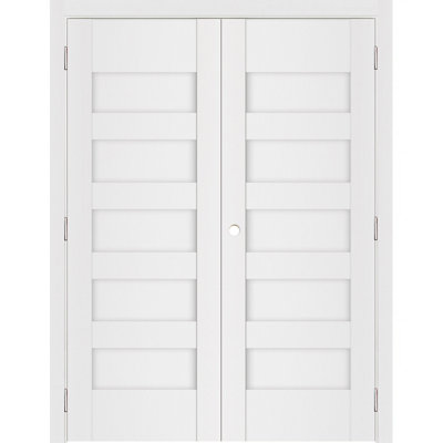 Double porte intérieure stratifiée blanc doux pré-suspendu Stile 040