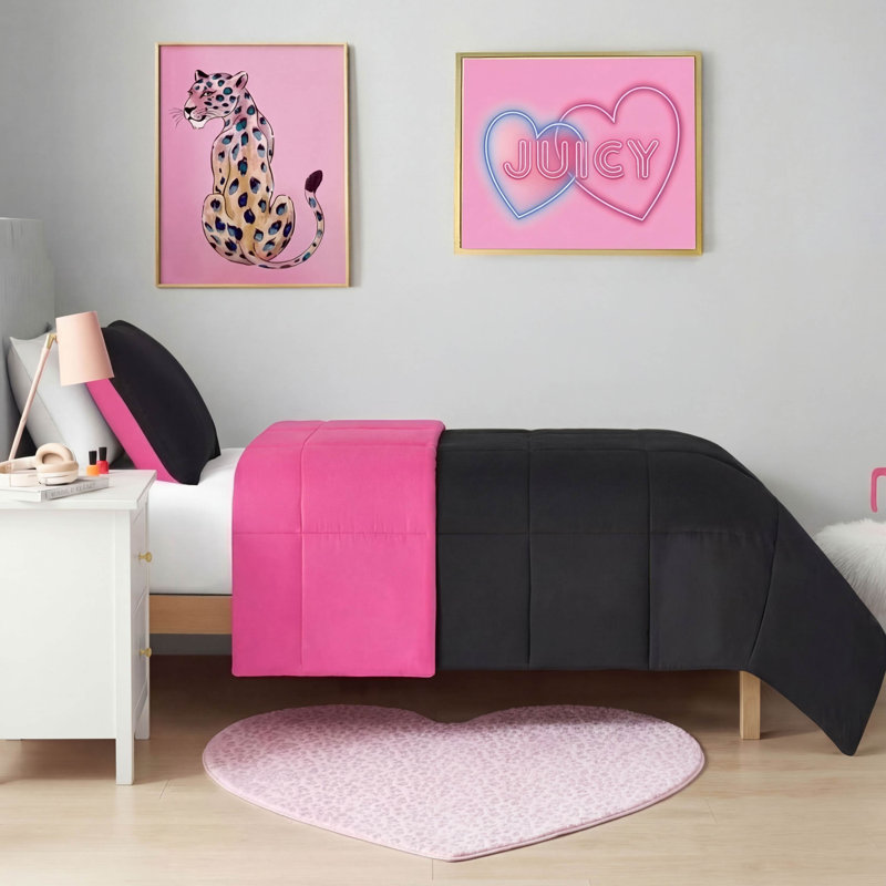 Juicy Couture Metallic Leopard Plush Rugs, 3' Heart, Light Pink