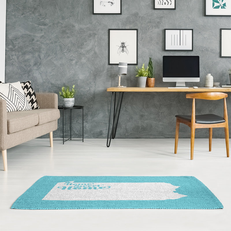 Tapis de zone bleu erie pour la maison, Rectangle 3 pi x 5 pi
