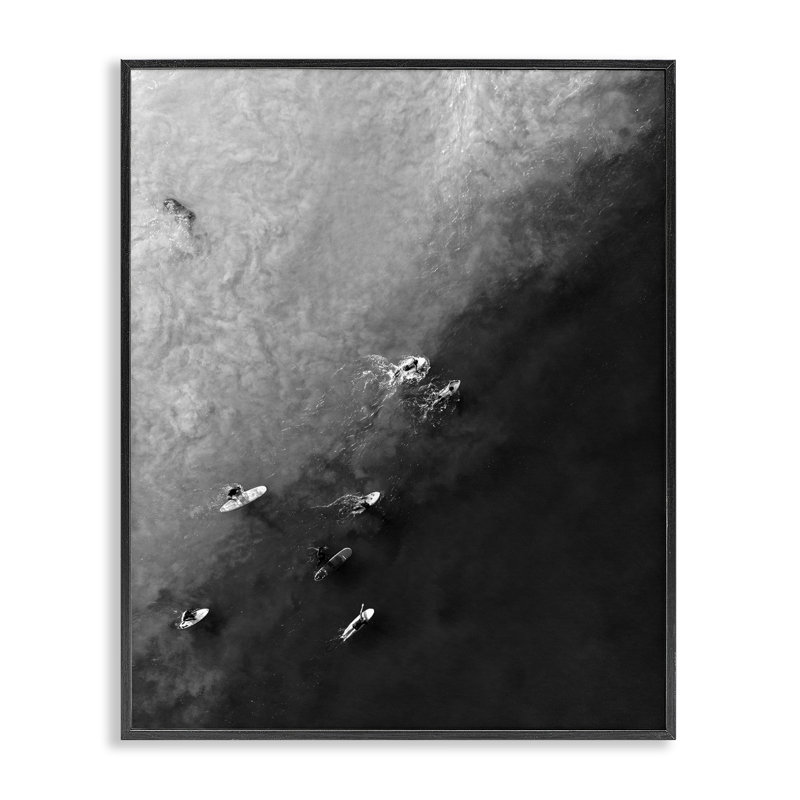 Planche de surf à pagaie aérienne, art giclée par Daphne Polselli, Giclée encadrée noir minuit, H 14 po x l 11 po