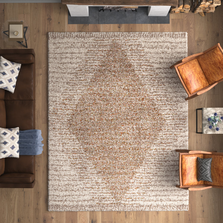 Oundle Rectangle Jayde Polyester Area Rug in Khaki