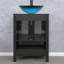 Ensemble de meuble-lavabo simple 24 po avec lavabo vasque, robinet et drain-1046361097