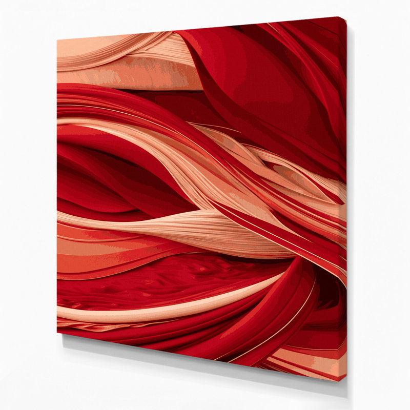 Abstract Landscape 17 Red Canvas Wall Art, 12" H x 12" W