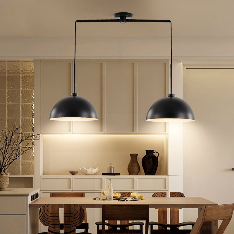 Luminaire suspendu industriel noir de 41 po - Plafonnier réglable avec finition mate pour la salle à manger, la cuisine, le salon, la chambre double, le déversement