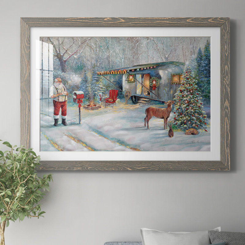 «Santa's Hideaway» par J Paul - reproduction d'art sur papier encadrée, H 31,5 po x l 23,5 po x P 1,5 po