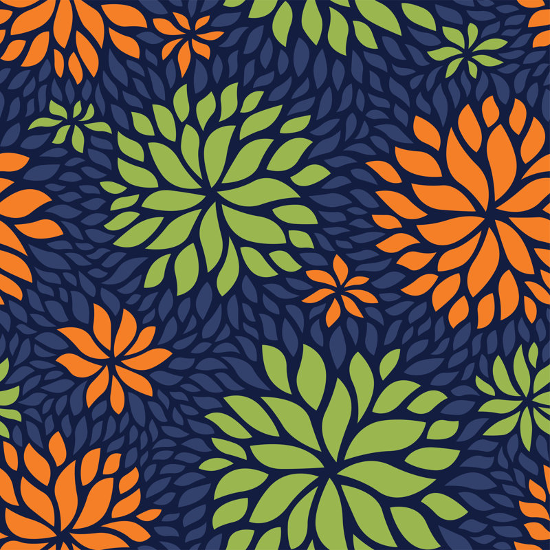 Saddlebrooke Floral Seamless Pattern - Wrapped Canvas Print, 30cm H x 30cm W x 3.8cm D