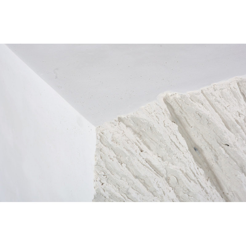 Shear Side Table, Square, White Stone