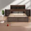 Lits en bois peu encombrants avec lit gigogne et rangement, finition espresso moderne