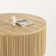 36" Round Solid Wood Drum Table Pedestal Accent Table With Ribbed Detailing