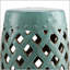 Tabouret de jardin en céramique durable avec motif en treillis tissé, finition émaillée et utilisation polyvalente pour les espaces intérieurs et extérieurs-1737240535