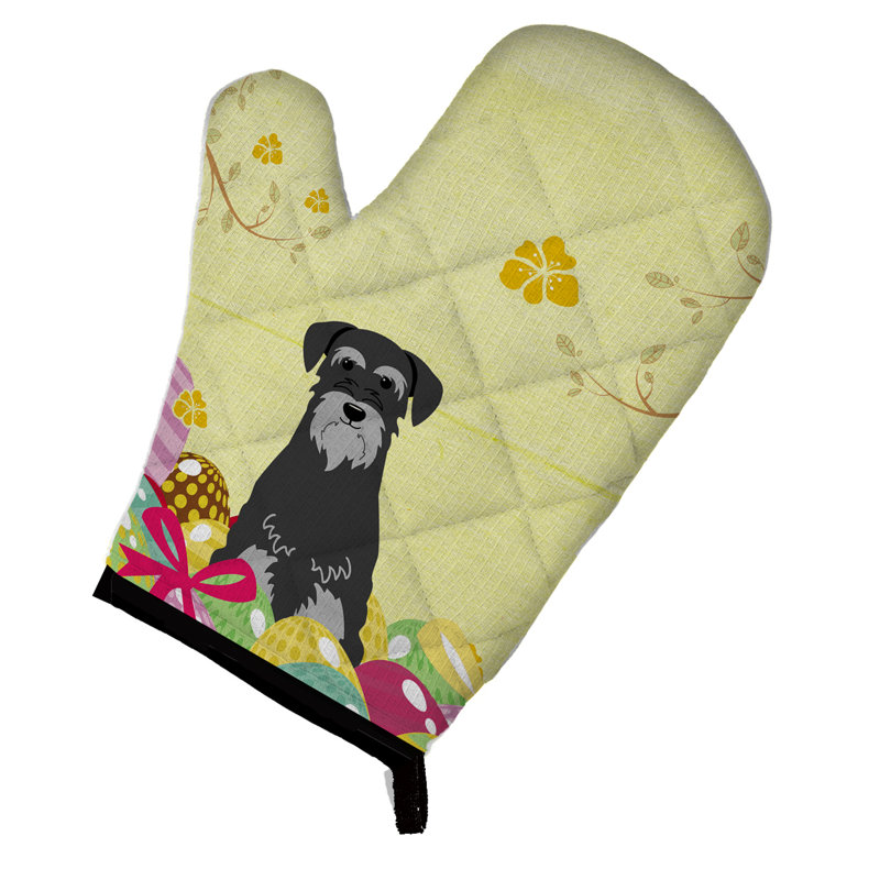 Schnauzer de pâques pour œufs de pâques caroline, Jaune / gris / rose