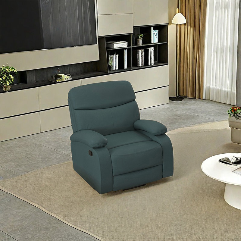 Fauteuil inclinable Sejal, Similicuir bleu sarcelle