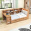 Lit de jour en bois 2 tiroirs avec bureau, tablettes, bibliothèque et lumière RVB-7268316-7268317