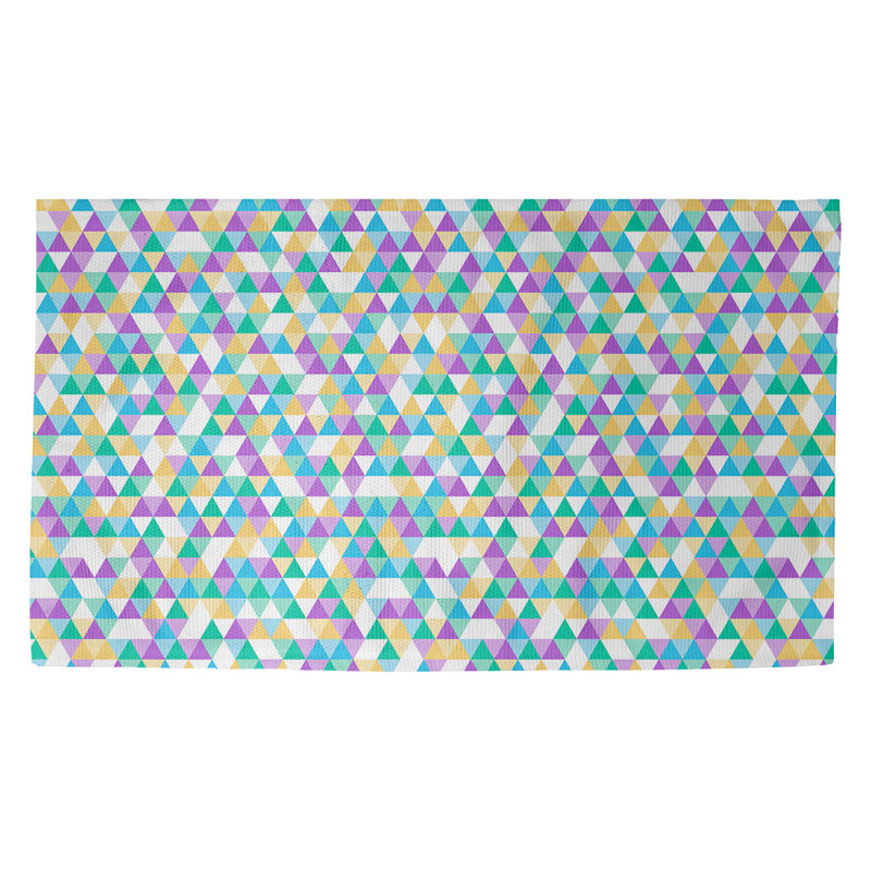 Tapis bleu triangle pastel Avicia, Rectangle 2 pi 2 po x 3 pi 4 po
