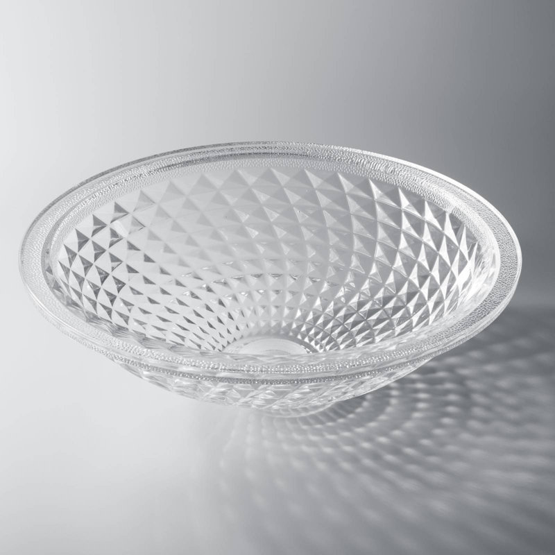 Homein 17.59'' Crystal Circular Bathroom Sink, Crystalline Clear