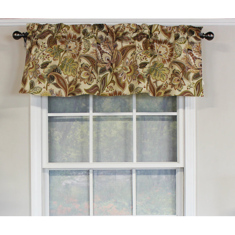 Valdosta Cotton Blend Floral Scalloped Window Valance, Vintage