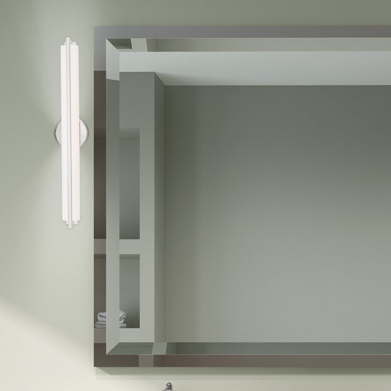 Applique murale de salle de bain à 1 lumière DEL à intensité variable Bikram, Chrome poli