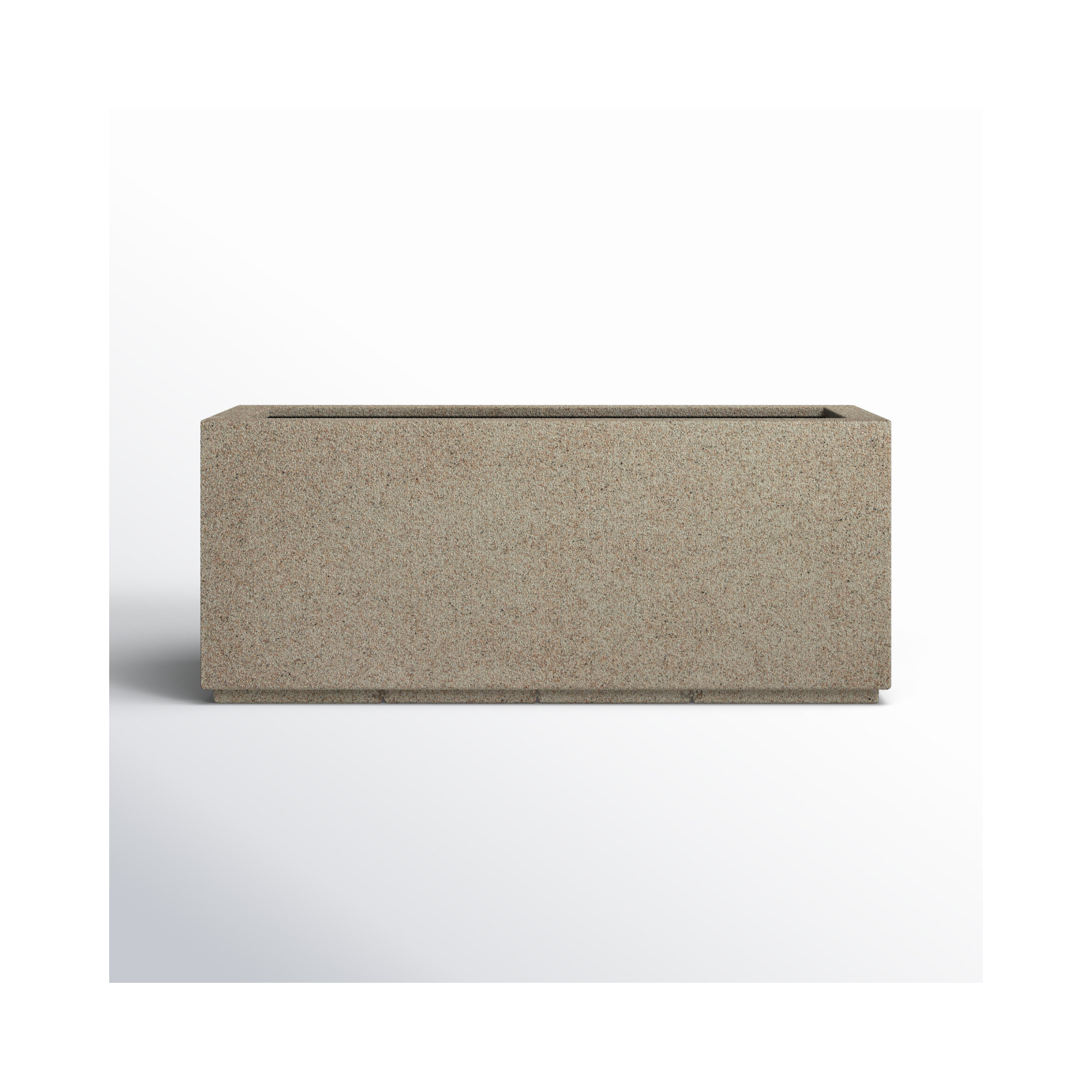 Gita Tall Lightweight Outdoor Trough Planter Box, Sandstone Granite, 19"H x 46"W x 17"D