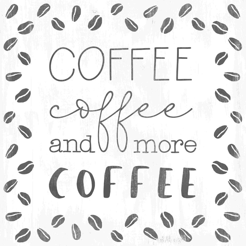 Coffee Coffee And More Coffee, H 30 po x l 30 po