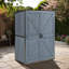 Armoire de rangement extérieure en métal et bois à deux portes - Remise de jardin à 3 compartiments